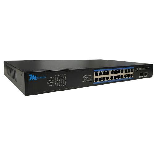 Switch CCTV Gigabit 24 porte - 22 Ports PoE Gigabit Ethernet  + 2 combo SFP Gigabit