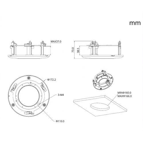 Adattatore per montaggio a incasso