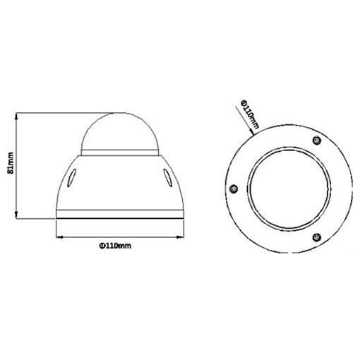 IP mini dome Ai 5Mp Starlight, True Day/Night, 2.8mm, IR LED