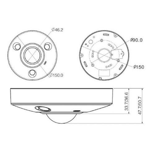 IP Dome Fisheye 8 Megapixel IR LED